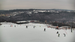 Horní část sjezdovky skiareálu Hlubočky