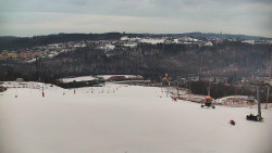 Horní část sjezdovky skiareálu Hlubočky