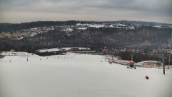 Horní část sjezdovky skiareálu Hlubočky
