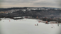 Horní část sjezdovky skiareálu Hlubočky