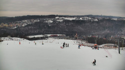 Horní část sjezdovky skiareálu Hlubočky