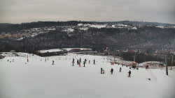 Horní část sjezdovky skiareálu Hlubočky