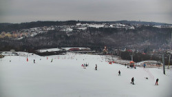 Horní část sjezdovky skiareálu Hlubočky