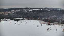 Horní část sjezdovky skiareálu Hlubočky