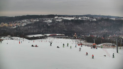 Horní část sjezdovky skiareálu Hlubočky