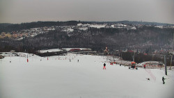 Horní část sjezdovky skiareálu Hlubočky