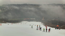 Horní část sjezdovky skiareálu Hlubočky