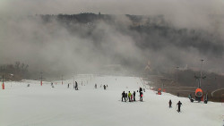 Horní část sjezdovky skiareálu Hlubočky