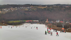 Horní část sjezdovky skiareálu Hlubočky