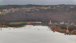 Horní část sjezdovky skiareálu Hlubočky