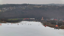 Horní část sjezdovky skiareálu Hlubočky