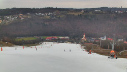 Horní část sjezdovky skiareálu Hlubočky