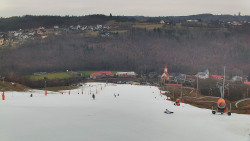 Horní část sjezdovky skiareálu Hlubočky