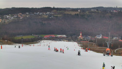 Horní část sjezdovky skiareálu Hlubočky