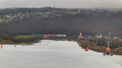 Horní část sjezdovky skiareálu Hlubočky