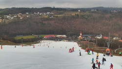 Horní část sjezdovky skiareálu Hlubočky