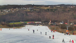 Horní část sjezdovky skiareálu Hlubočky