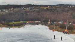 Horní část sjezdovky skiareálu Hlubočky