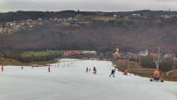 Horní část sjezdovky skiareálu Hlubočky