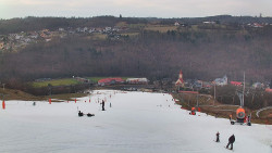 Horní část sjezdovky skiareálu Hlubočky