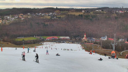 Horní část sjezdovky skiareálu Hlubočky