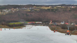 Horní část sjezdovky skiareálu Hlubočky