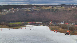 Horní část sjezdovky skiareálu Hlubočky