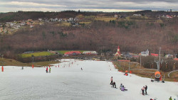 Horní část sjezdovky skiareálu Hlubočky