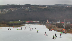 Horní část sjezdovky skiareálu Hlubočky