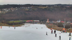 Horní část sjezdovky skiareálu Hlubočky