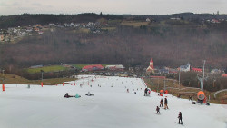 Horní část sjezdovky skiareálu Hlubočky