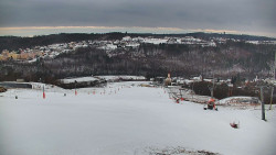 Horní část sjezdovky skiareálu Hlubočky