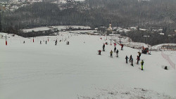 Horní část sjezdovky skiareálu Hlubočky
