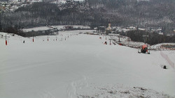 Horní část sjezdovky skiareálu Hlubočky