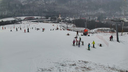 Horní část sjezdovky skiareálu Hlubočky