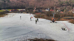 Horní část sjezdovky skiareálu Hlubočky