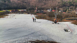 Horní část sjezdovky skiareálu Hlubočky