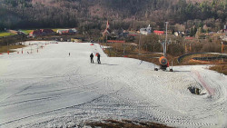 Horní část sjezdovky skiareálu Hlubočky