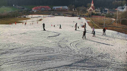 Horní část sjezdovky skiareálu Hlubočky