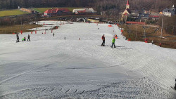 Horní část sjezdovky skiareálu Hlubočky