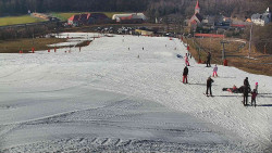 Horní část sjezdovky skiareálu Hlubočky