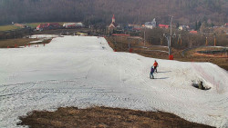 Horní část sjezdovky skiareálu Hlubočky