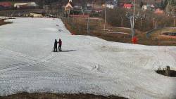 Horní část sjezdovky skiareálu Hlubočky