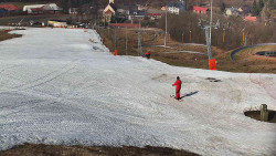 Horní část sjezdovky skiareálu Hlubočky