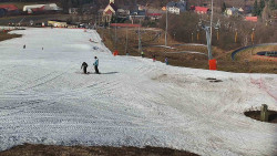 Horní část sjezdovky skiareálu Hlubočky