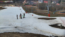 Horní část sjezdovky skiareálu Hlubočky