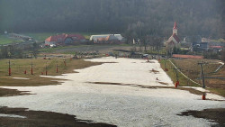 Horní část sjezdovky skiareálu Hlubočky