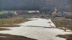 Horní část sjezdovky skiareálu Hlubočky