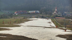 Horní část sjezdovky skiareálu Hlubočky