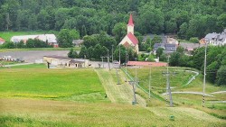 Horní část sjezdovky skiareálu Hlubočky